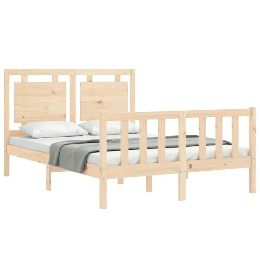 Bed Frame without Mattress 135x190 cm Solid Wood Pine 3192141