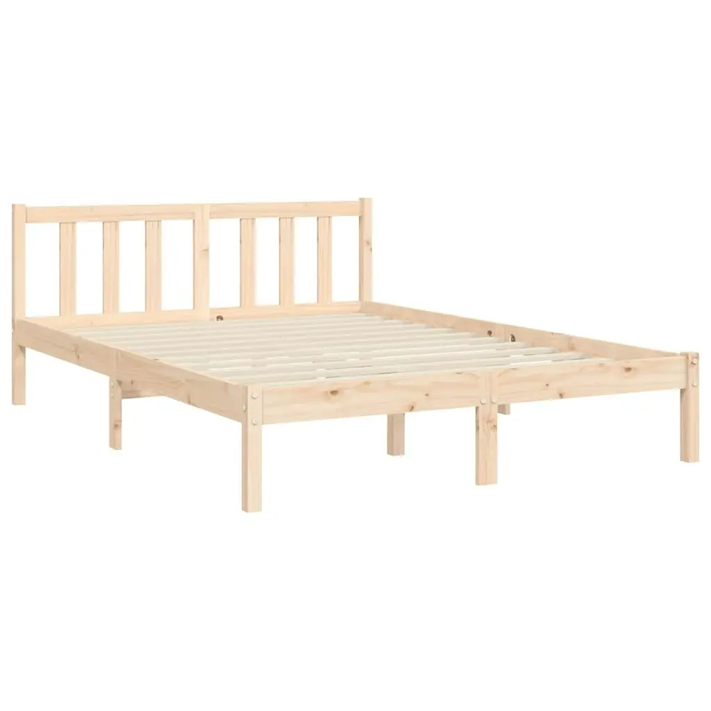 Bed Frame without Mattress 135x190 cm Solid Wood Pine 3192141