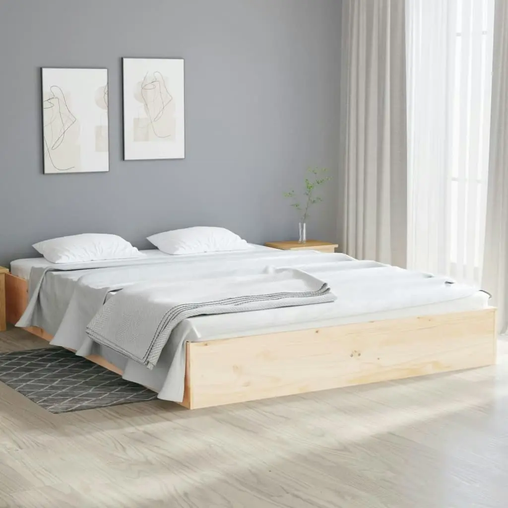 Bed Frame without Mattress Solid Wood 135x190 cm 820077