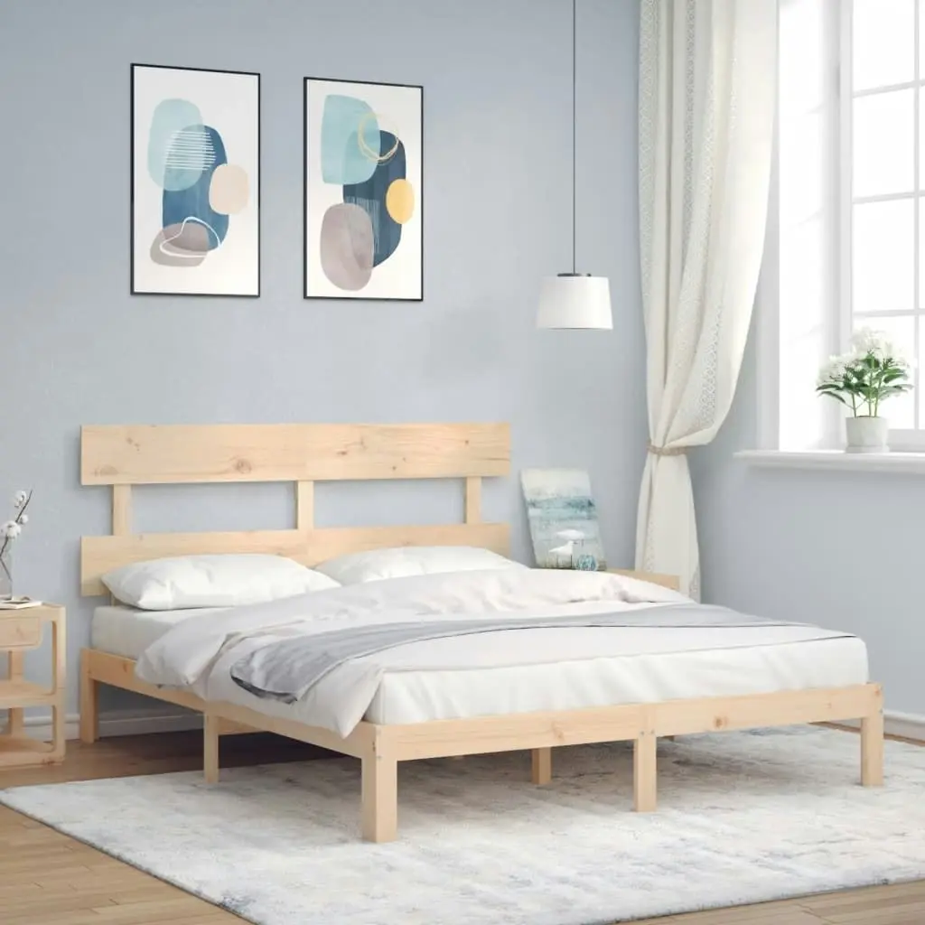 Bed Frame without Mattress 150x200 cm Solid Wood Pine 3193536