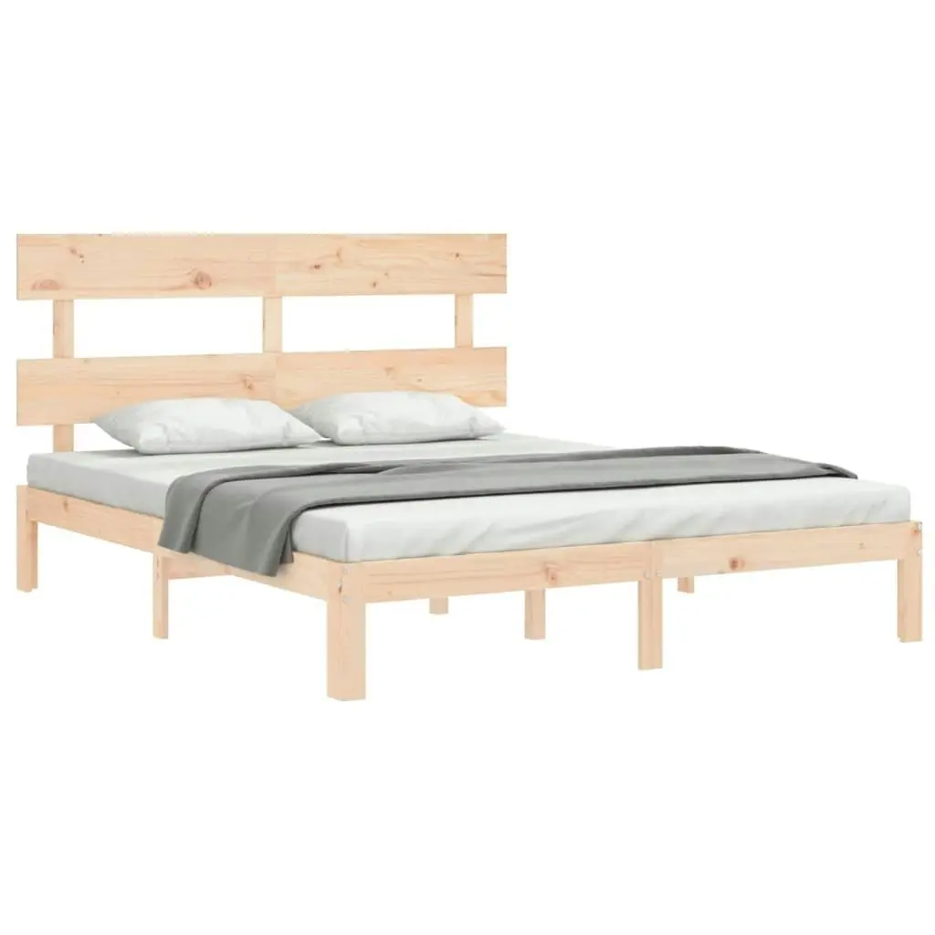 Bed Frame without Mattress 150x200 cm Solid Wood Pine 3193536