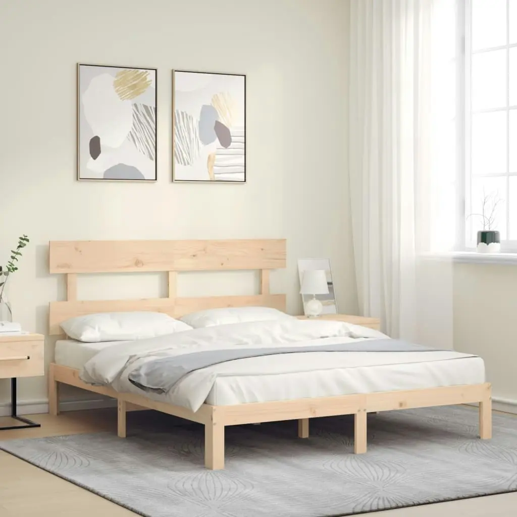 Bed Frame without Mattress 150x200 cm Solid Wood Pine 3193536