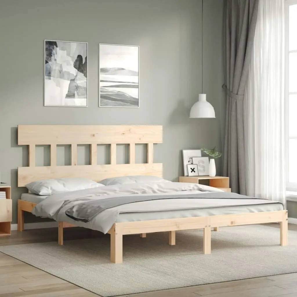 Bed Frame without Mattress 150x200 cm Solid Wood Pine 3193601