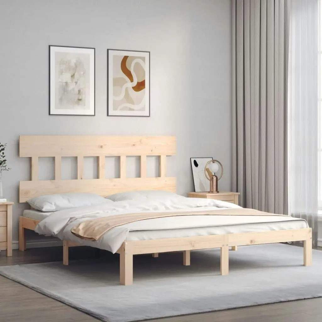 Bed Frame without Mattress 150x200 cm Solid Wood Pine 3193601