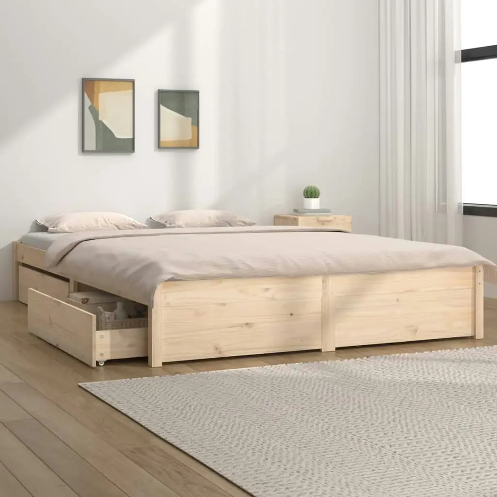 Bed Frame with Drawers 183x203 cm King Size 3103528