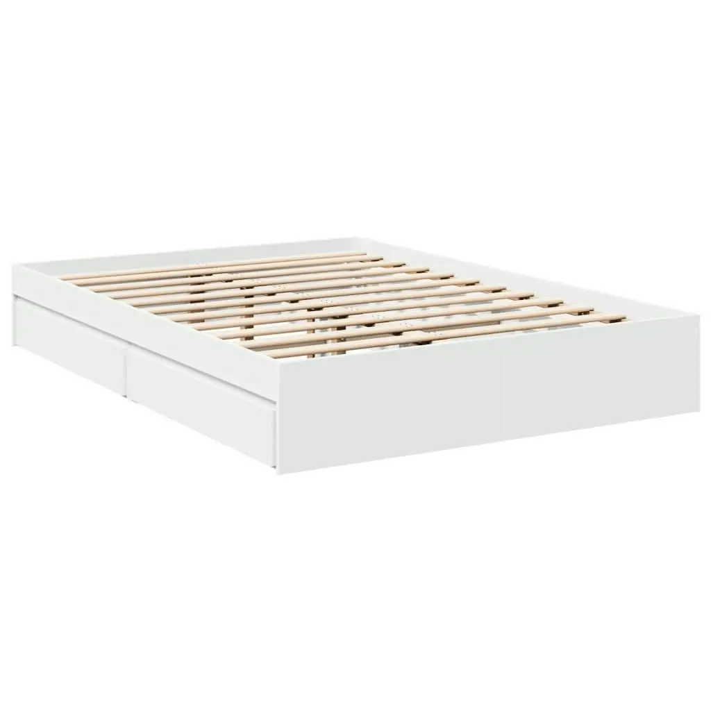 Bed Frame with Drawers without Mattress White 135x190 cm 3280692