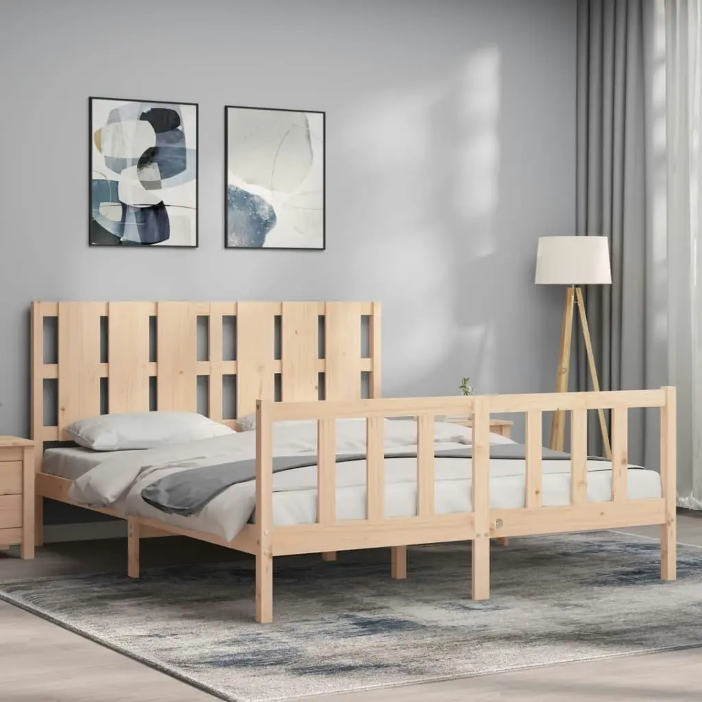 Bed Frame without Mattress 150x200 cm Solid Wood Pine 3192236