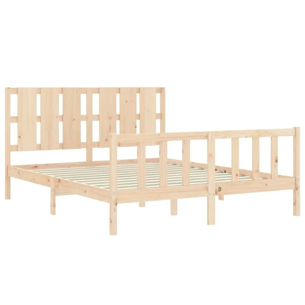 Bed Frame without Mattress 150x200 cm Solid Wood Pine 3192236