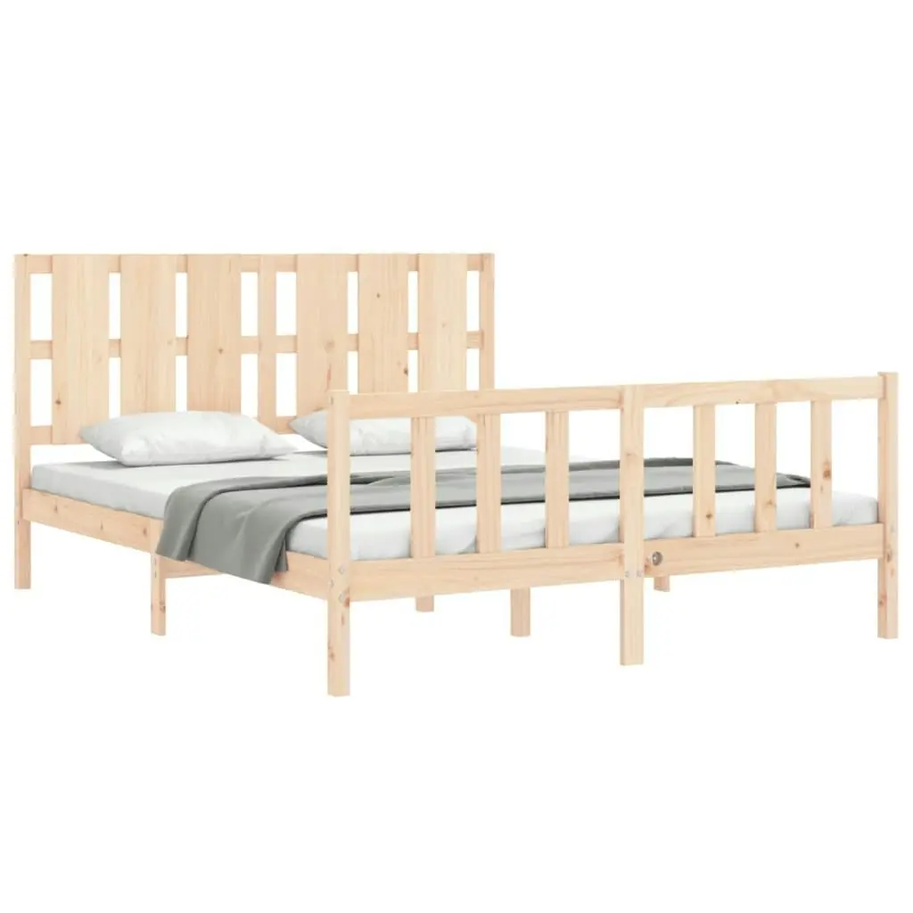 Bed Frame without Mattress 150x200 cm Solid Wood Pine 3192236