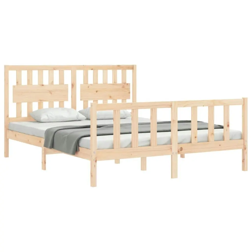 Bed Frame without Mattress 150x200 cm Solid Wood Pine 3192431