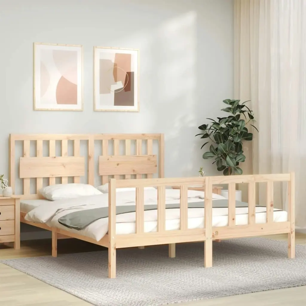 Bed Frame without Mattress 150x200 cm Solid Wood Pine 3192431