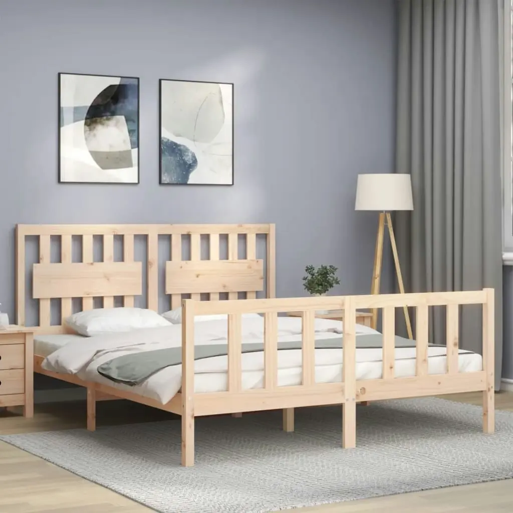 Bed Frame without Mattress 150x200 cm Solid Wood Pine 3192431