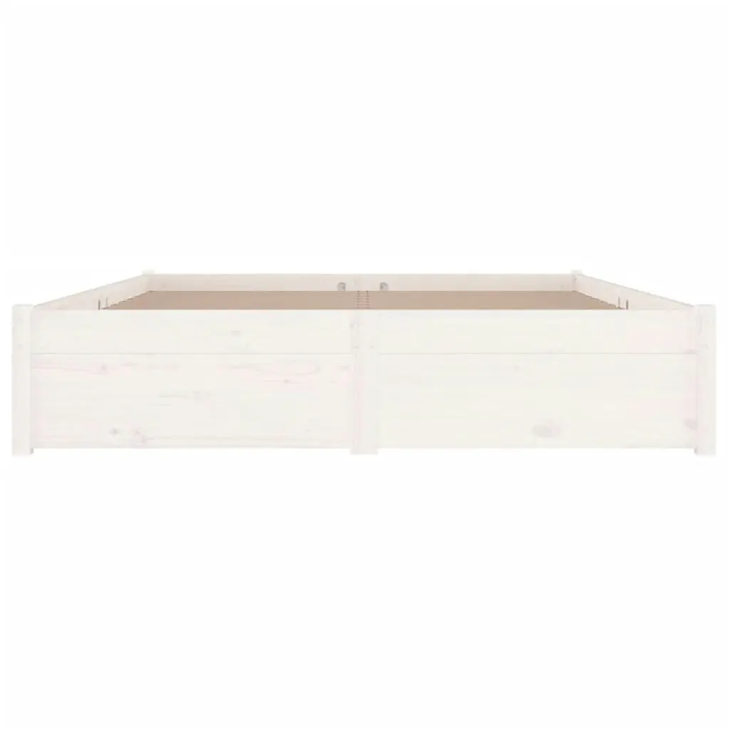 Bed Frame with Drawers White 137x187 cm Double Size 3103499