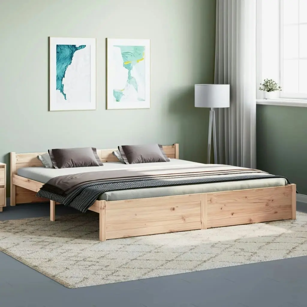 Bed Frame without Mattress Solid Wood 183x203 cm King 815059