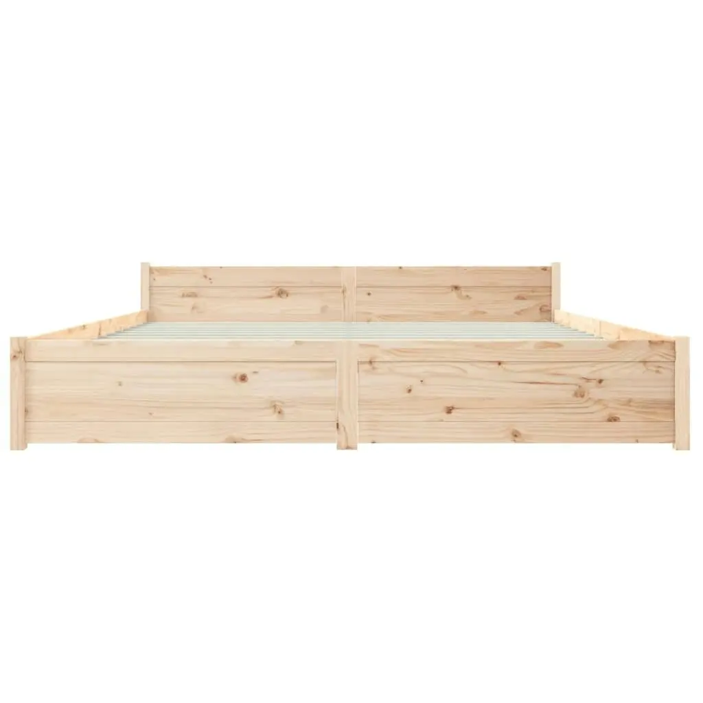 Bed Frame without Mattress Solid Wood 183x203 cm King 815059