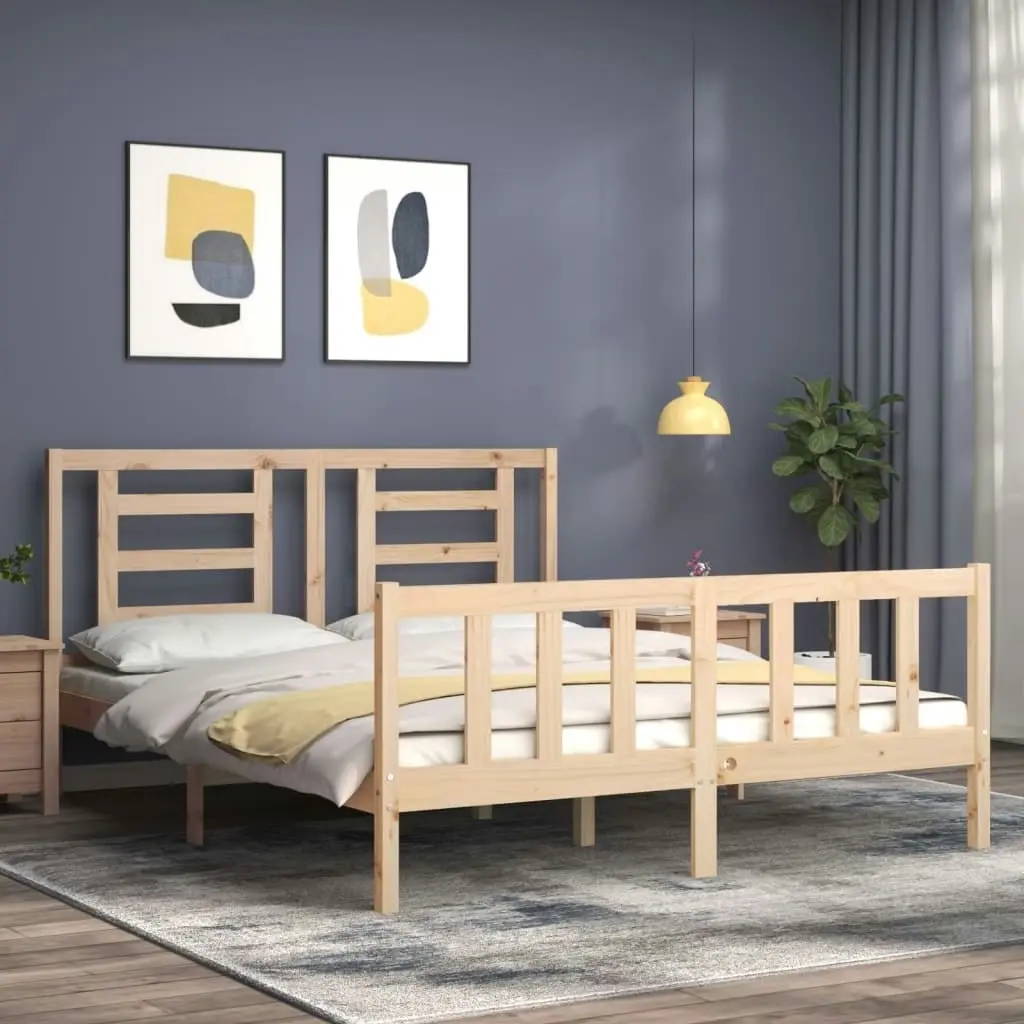 Bed Frame without Mattress 150x200 cm Solid Wood Pine 3192886