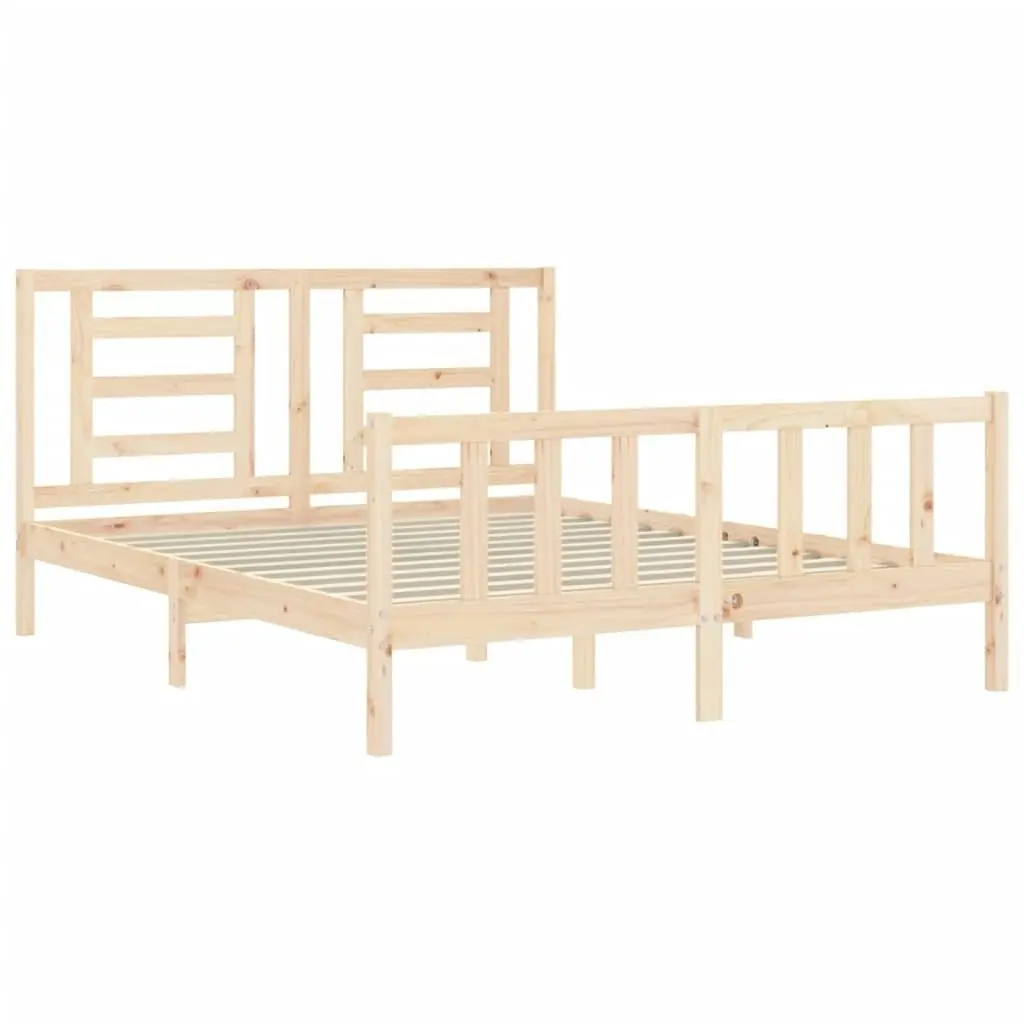 Bed Frame without Mattress 150x200 cm Solid Wood Pine 3192886