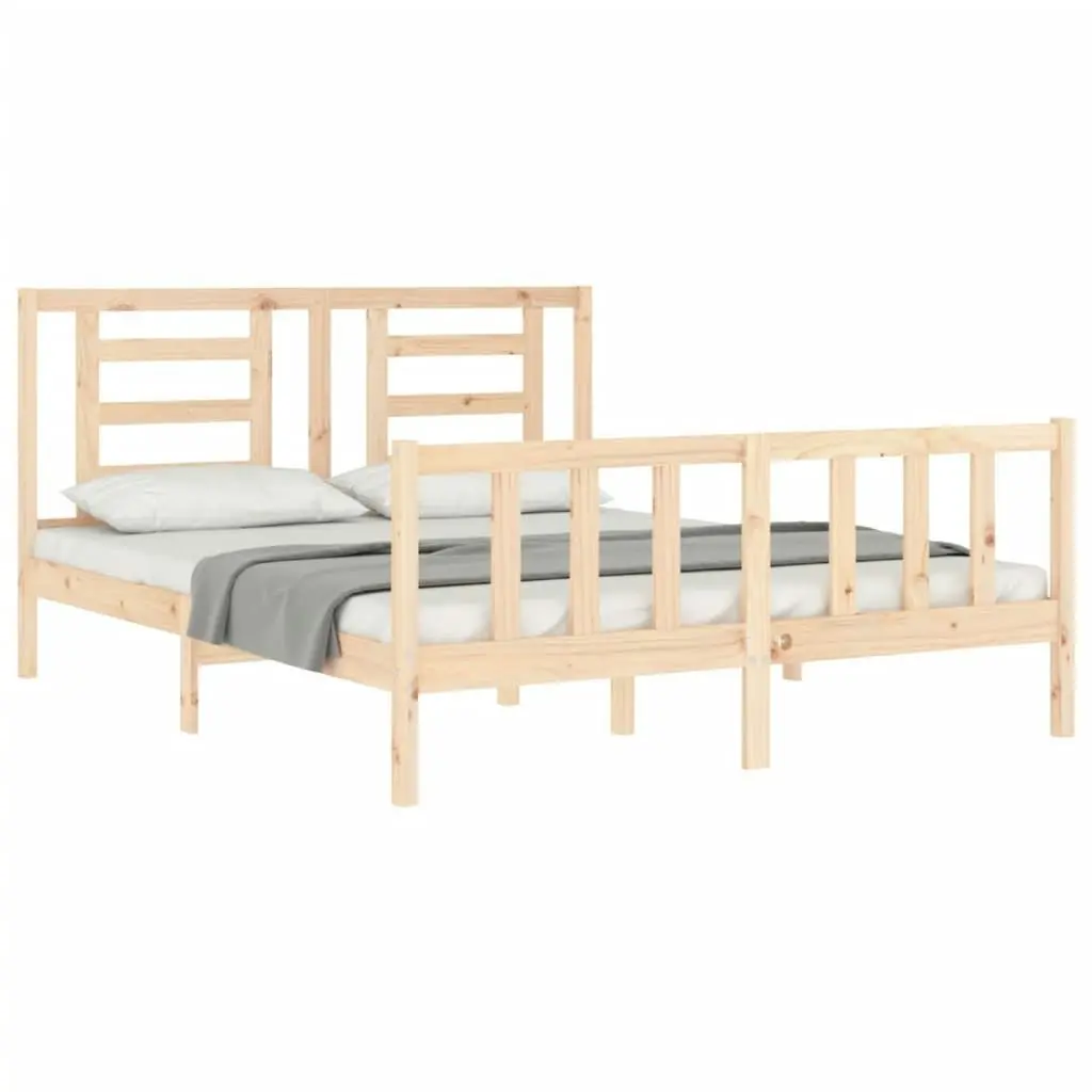 Bed Frame without Mattress 150x200 cm Solid Wood Pine 3192886