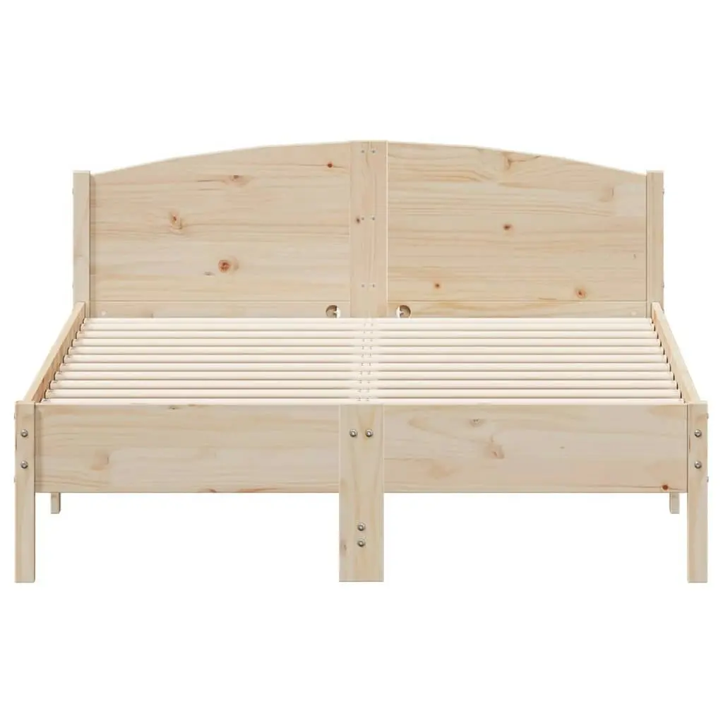 Bed Frame with Headboard 135x190 cm Solid Wood Pine 842606