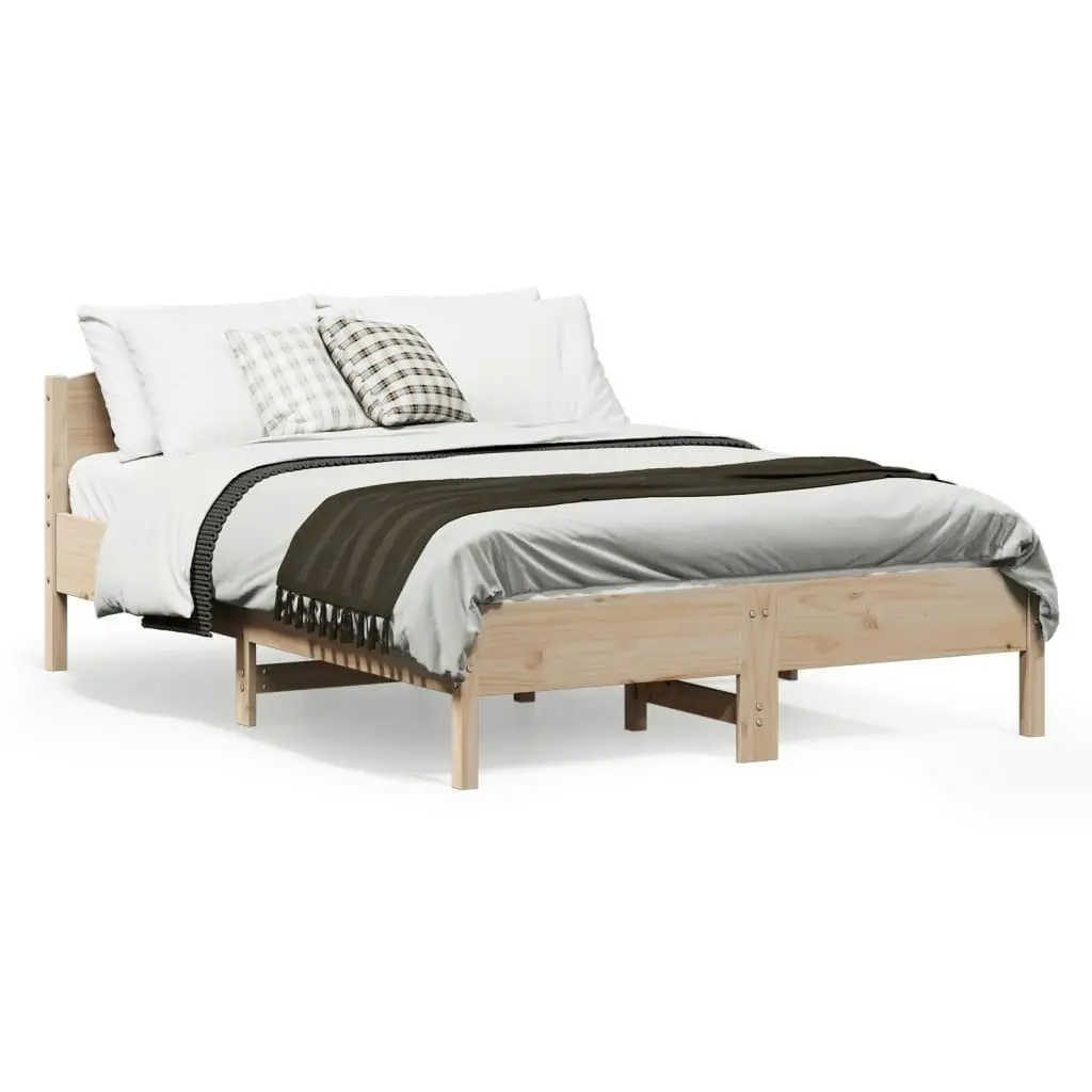 Bed Frame with Headboard 135x190 cm Solid Wood Pine 842606