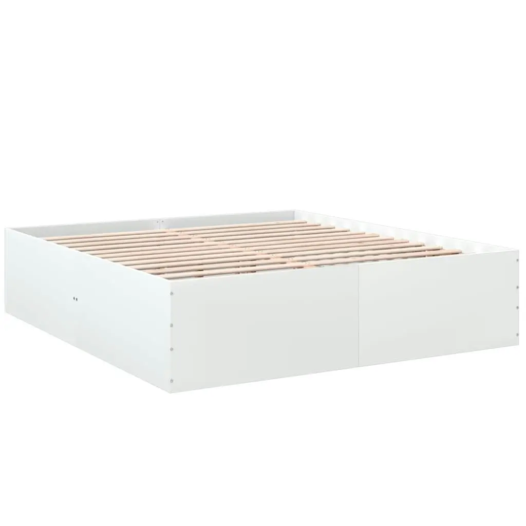 Bed Frame White 183x203 cm King Size Engineered Wood 3280902