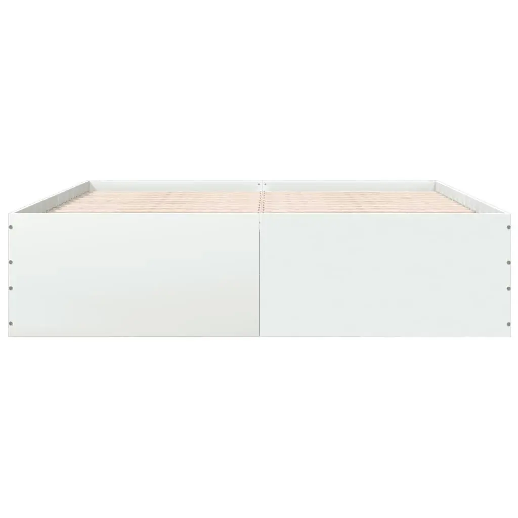 Bed Frame White 183x203 cm King Size Engineered Wood 3280902