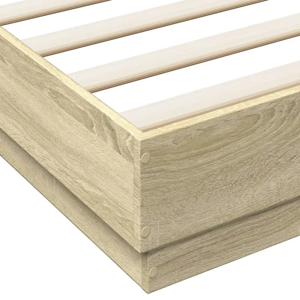 Bed Frame Sonoma Oak 150x200 cm Engineered Wood 3209851