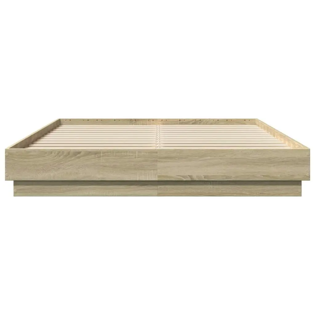 Bed Frame Sonoma Oak 150x200 cm Engineered Wood 3209851