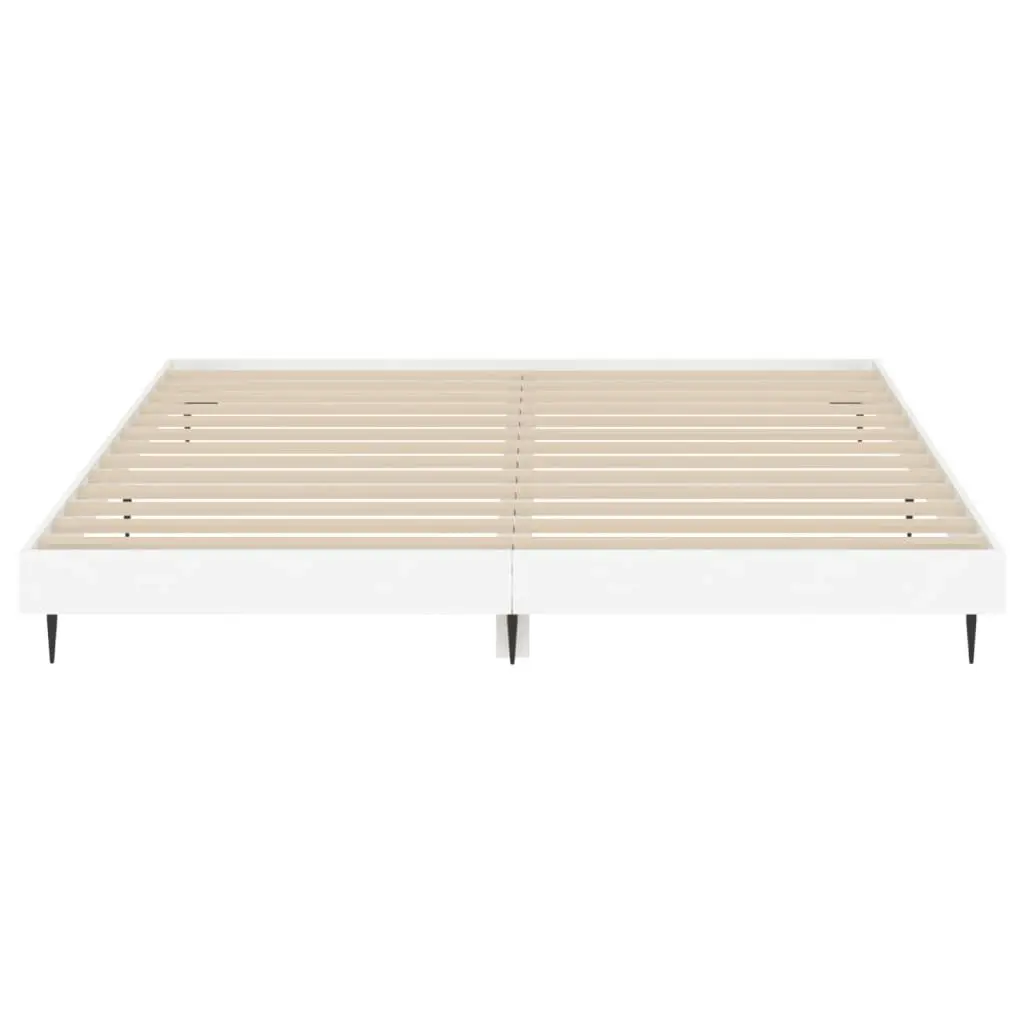 Bed Frame without Mattress White 183x203 cm King Engineered Wood 832221