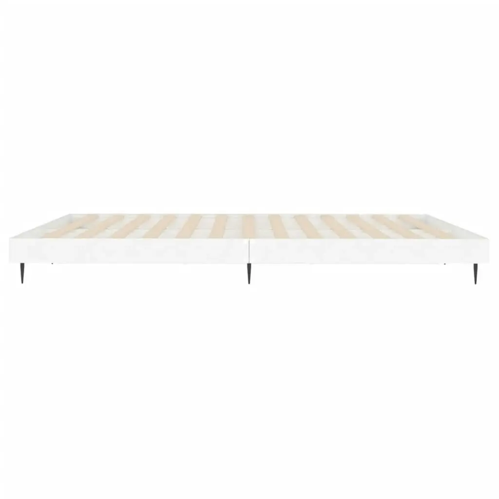 Bed Frame without Mattress White 183x203 cm King Engineered Wood 832221