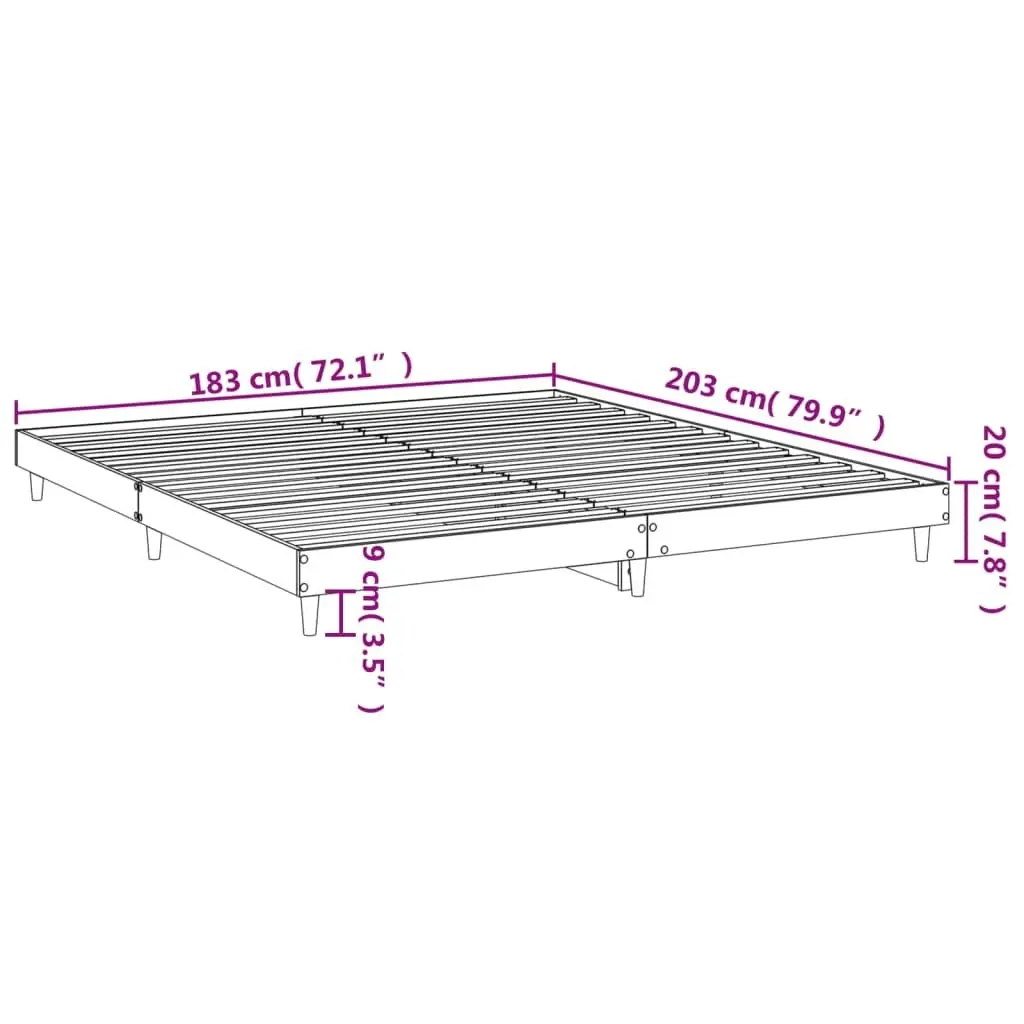 Bed Frame White 183x203 cm King Size Engineered Wood 832013