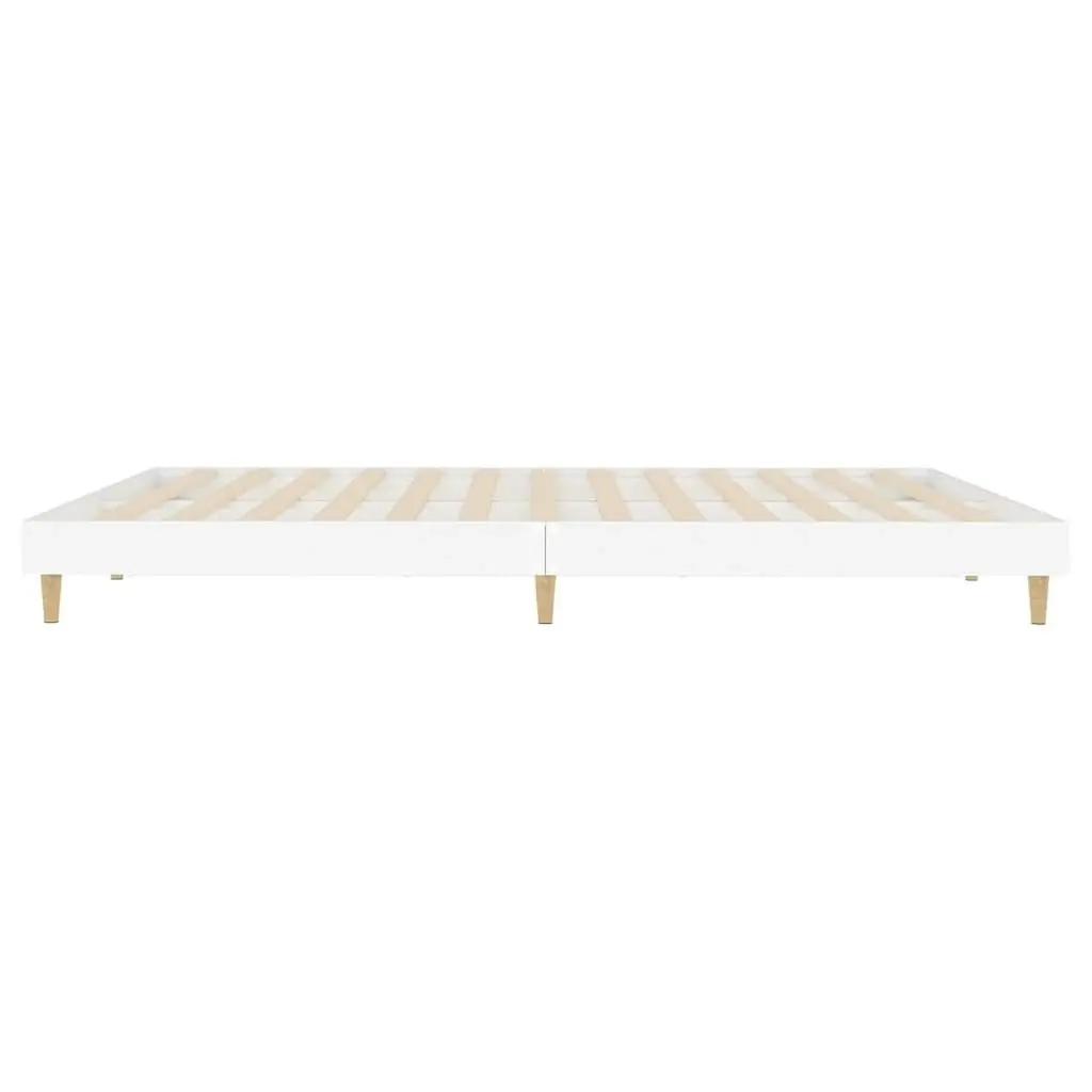 Bed Frame White 183x203 cm King Size Engineered Wood 832013