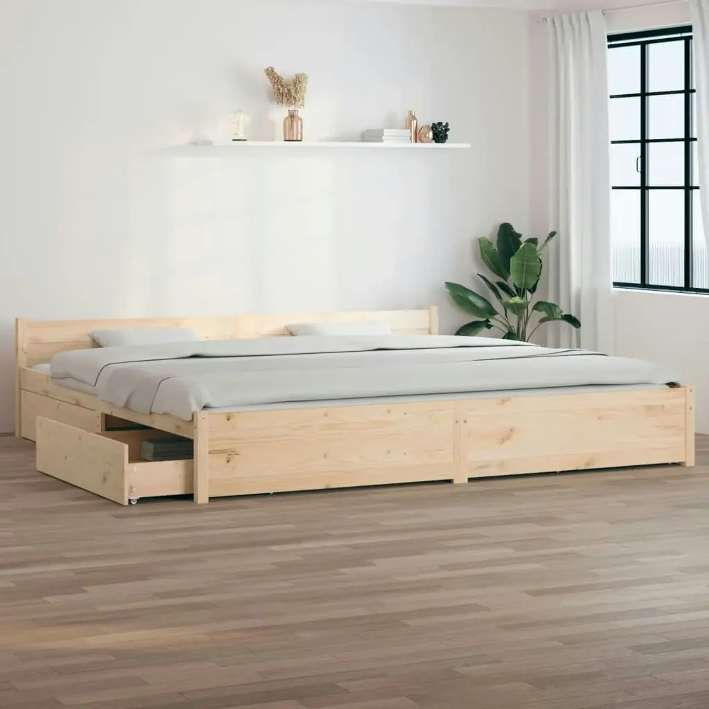 Bed Frame with Drawers 183x203 cm King Size 3103574