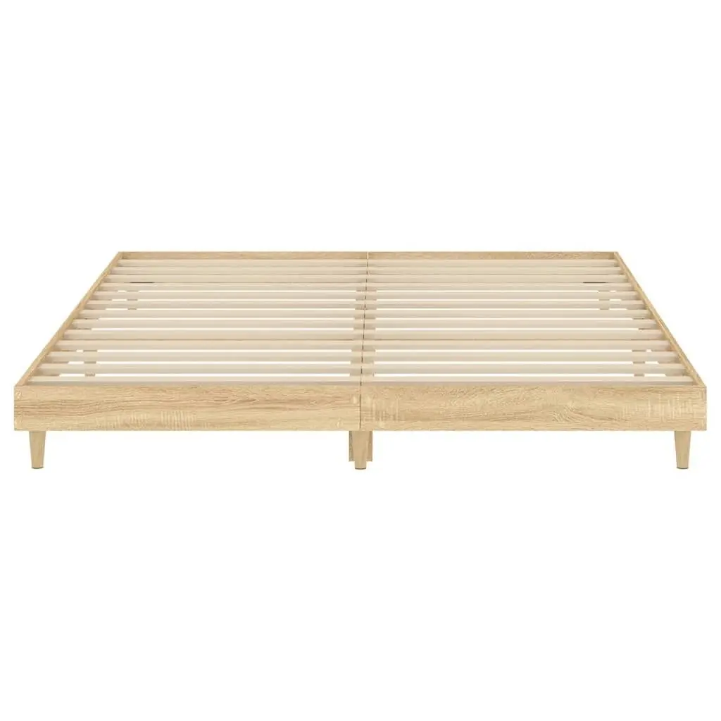 Bed Frame Sonoma Oak 153x203 cm Queen Size Engineered Wood 832032