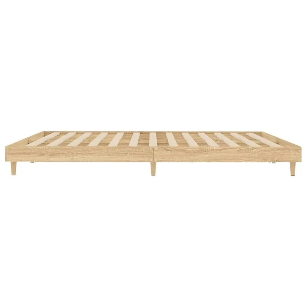 Bed Frame Sonoma Oak 153x203 cm Queen Size Engineered Wood 832032