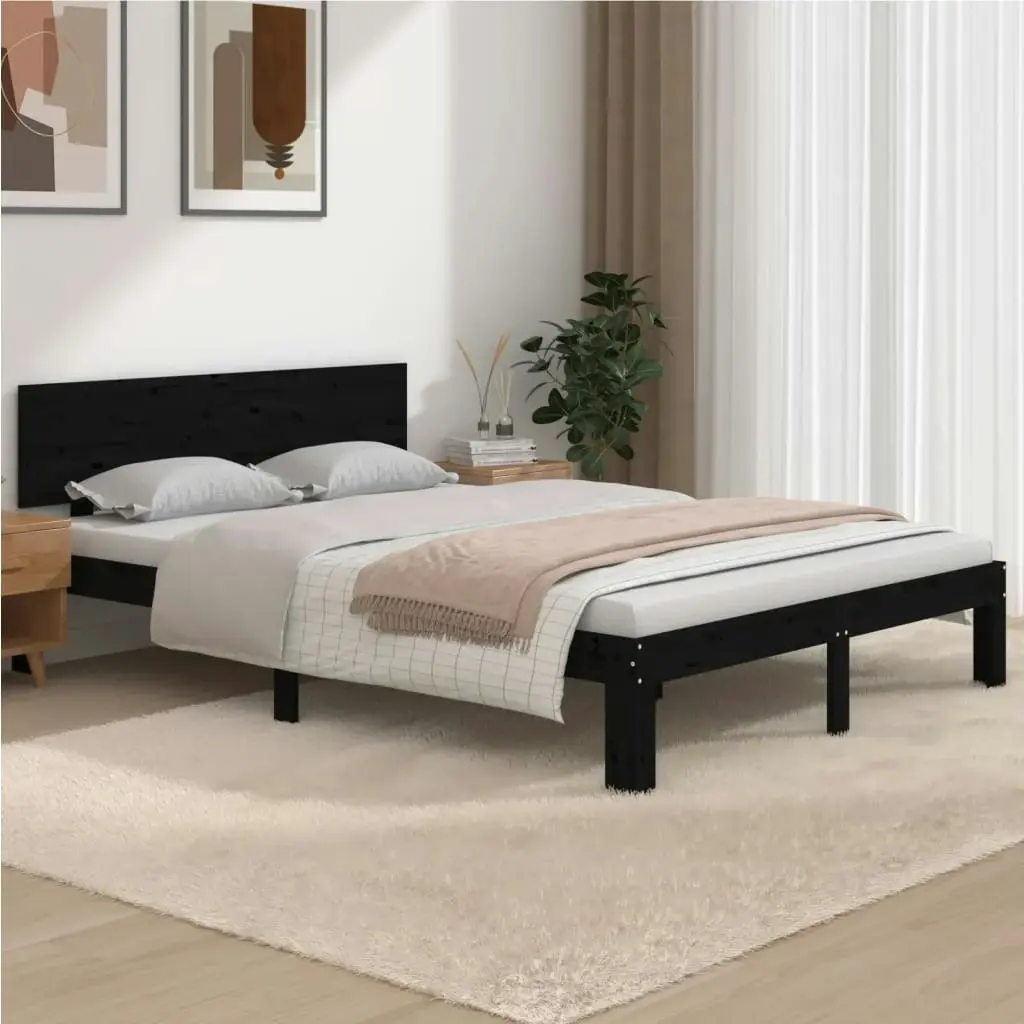 Bed Frame without Mattress Black 150x200 cm 810504