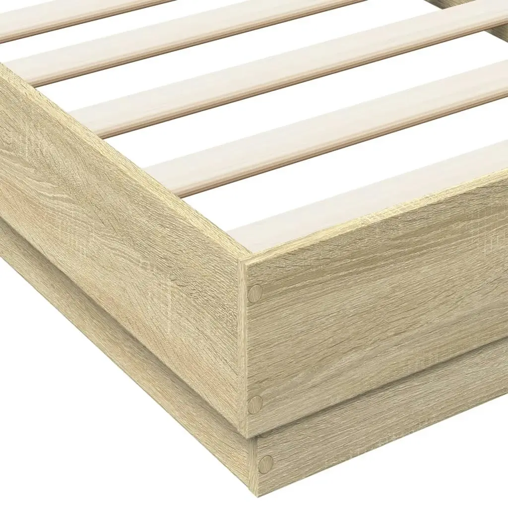 Bed Frame Sonoma Oak 90x190 cm Engineered Wood 839632