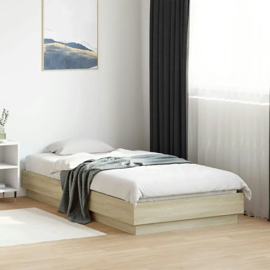 Bed Frame Sonoma Oak 90x190 cm Engineered Wood 839632