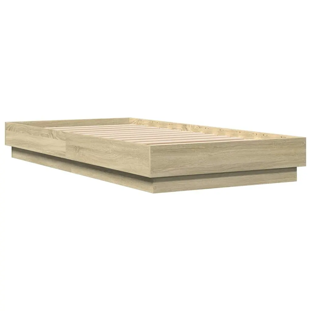 Bed Frame Sonoma Oak 90x190 cm Engineered Wood 839632