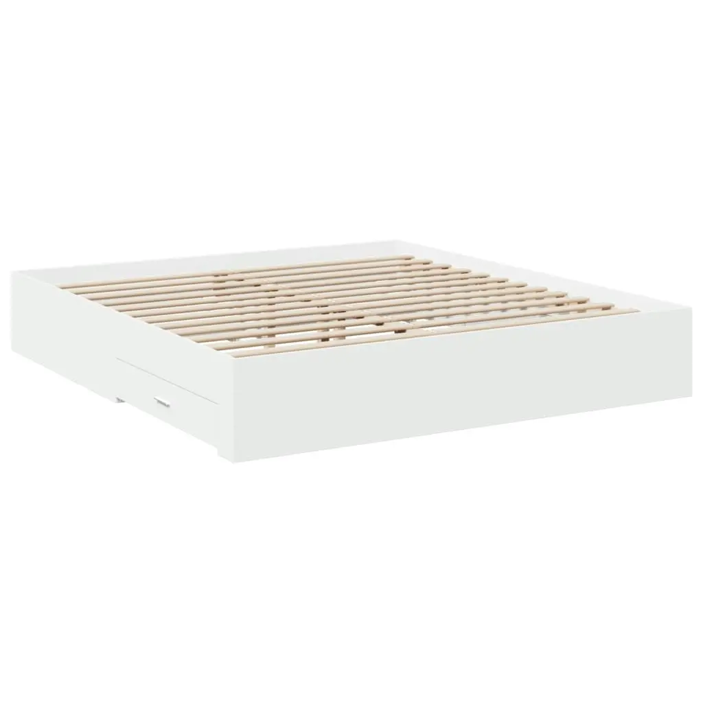 Bed Frame with Drawers without Mattress White 183x203 cm King 3280363