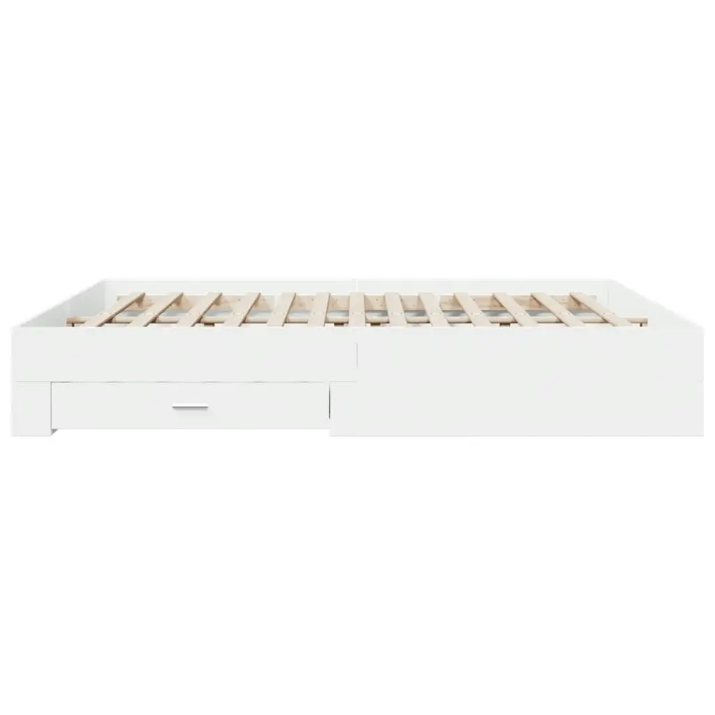 Bed Frame with Drawers without Mattress White 183x203 cm King 3280363