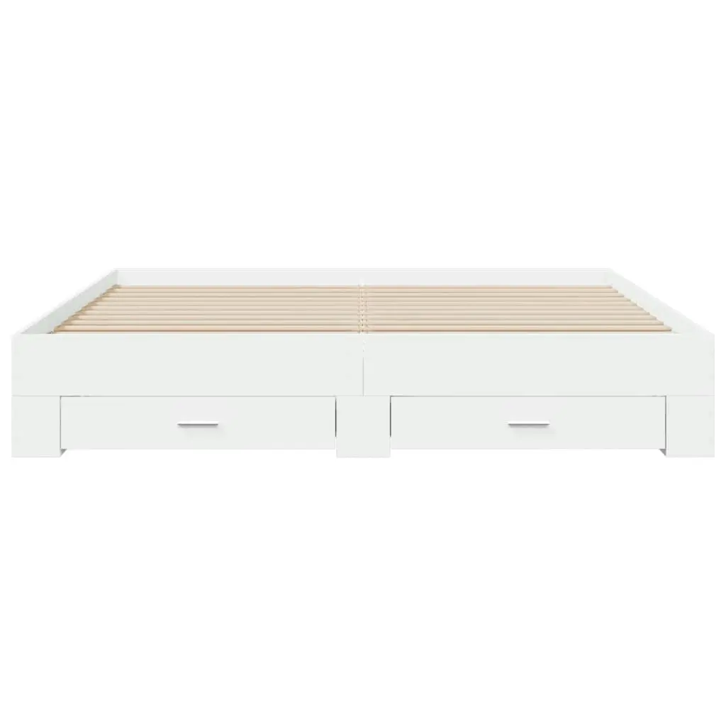 Bed Frame with Drawers without Mattress White 183x203 cm King 3280363