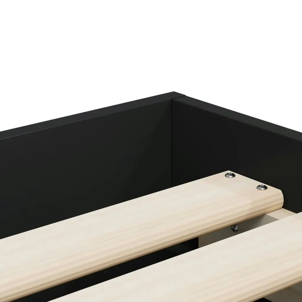 Bed Frame with Drawers Black 90x190 cm Engineered Wood 3207323