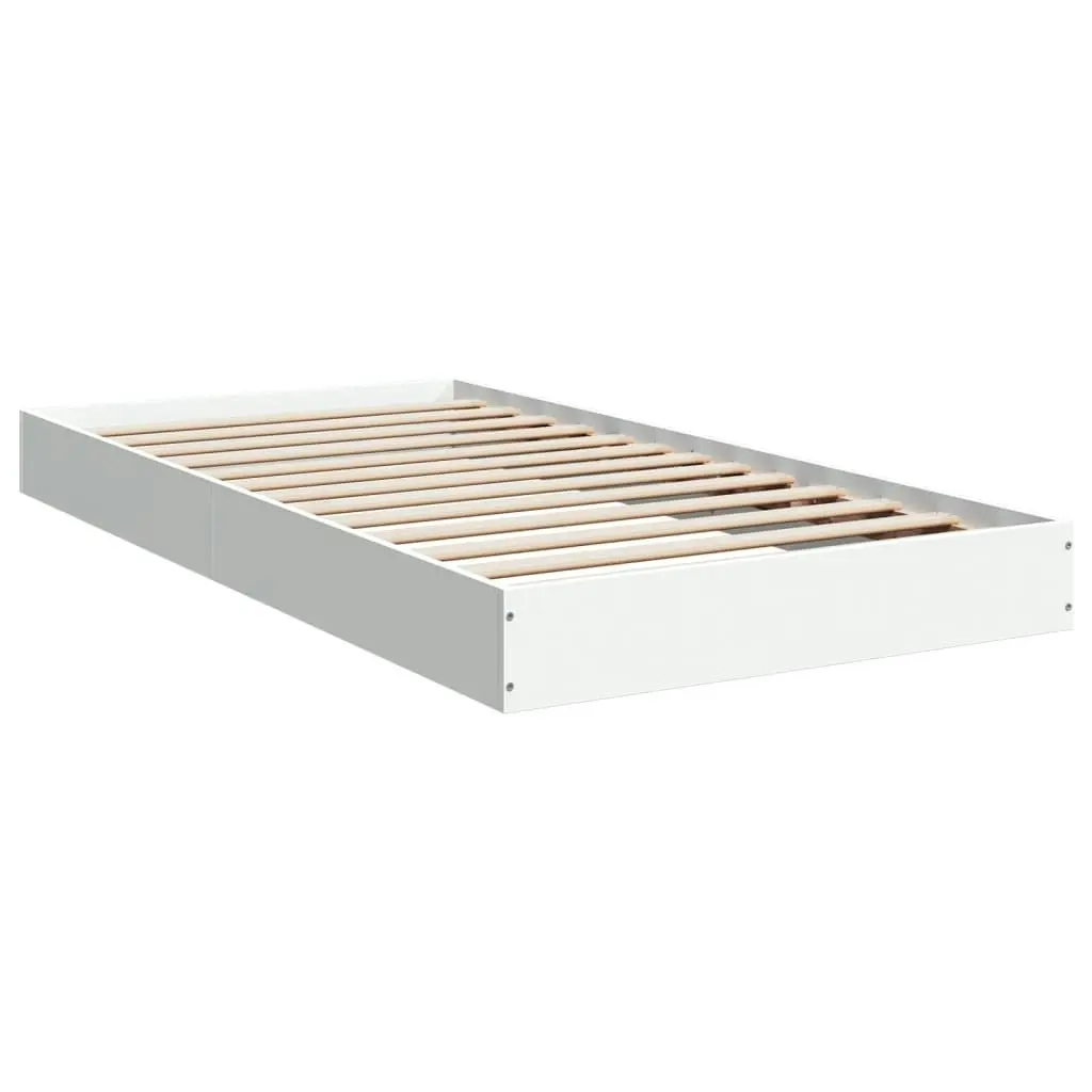 Bed Frame White 90x190 cm Engineered Wood 842070