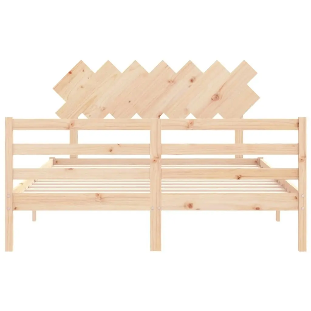 Bed Frame with Headboard 153x203 cm Queen Solid Wood 3195291