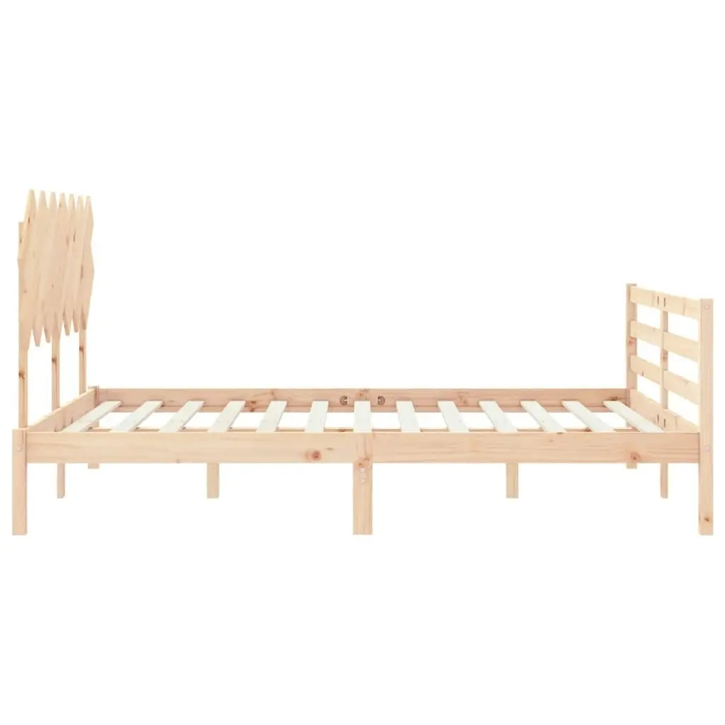 Bed Frame with Headboard 153x203 cm Queen Solid Wood 3195291