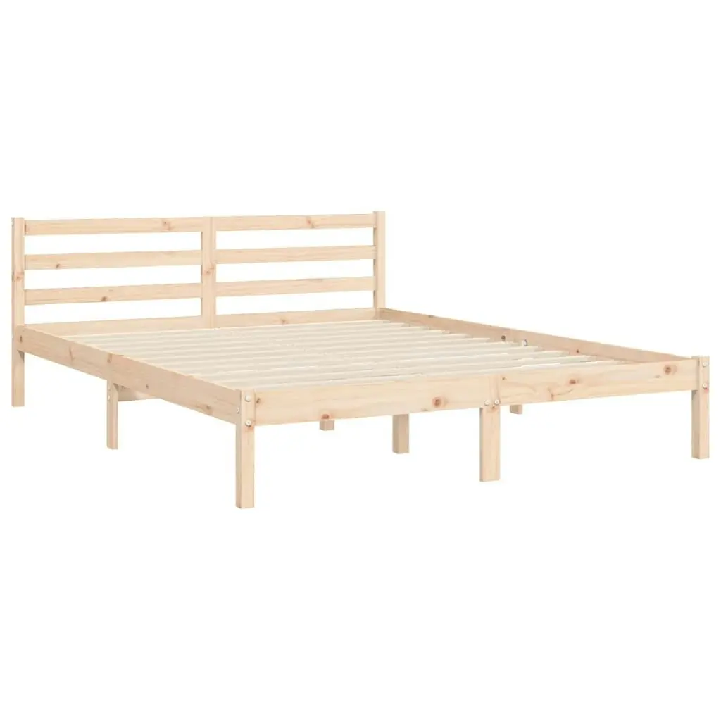 Bed Frame with Headboard 153x203 cm Queen Solid Wood 3195291