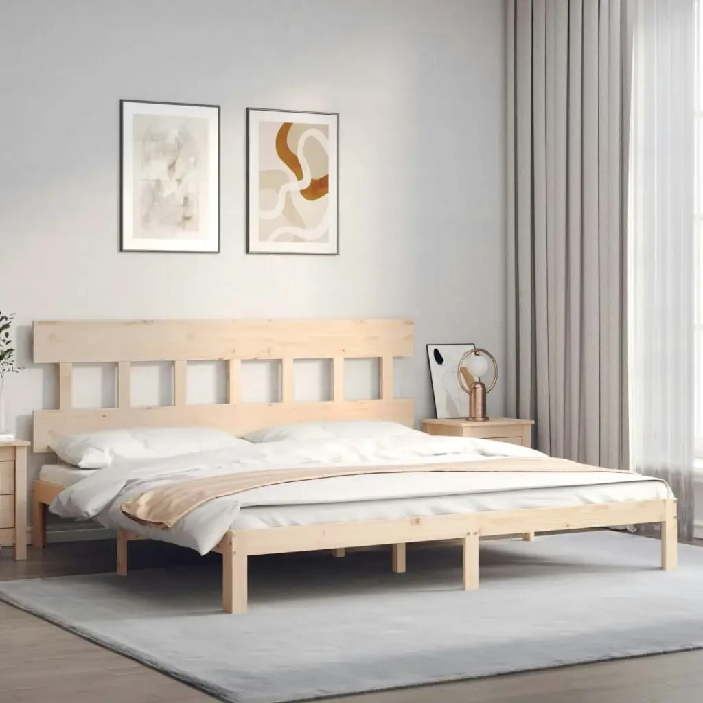 Bed Frame without Mattress 183x203 cm King Solid Wood Pine 3193611