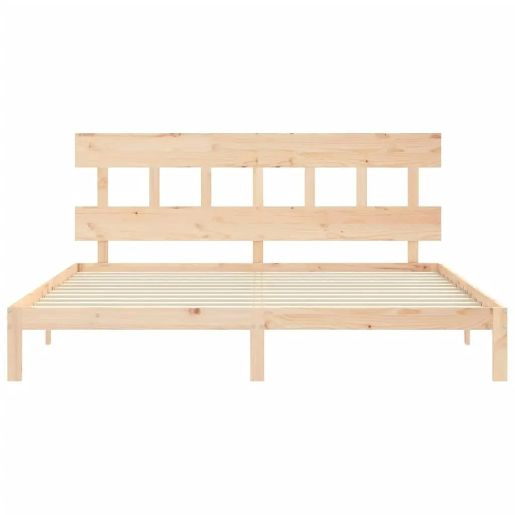 Bed Frame without Mattress 183x203 cm King Solid Wood Pine 3193611