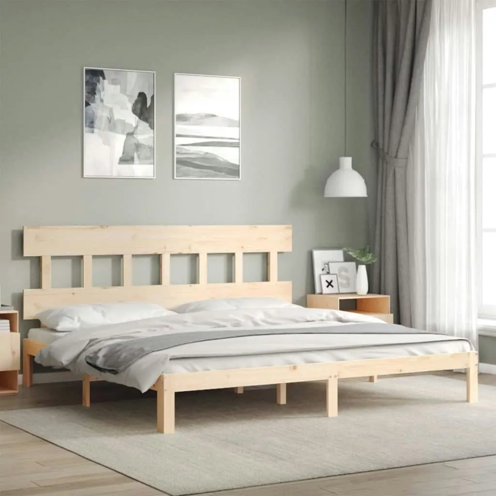 Bed Frame without Mattress 183x203 cm King Solid Wood Pine 3193611